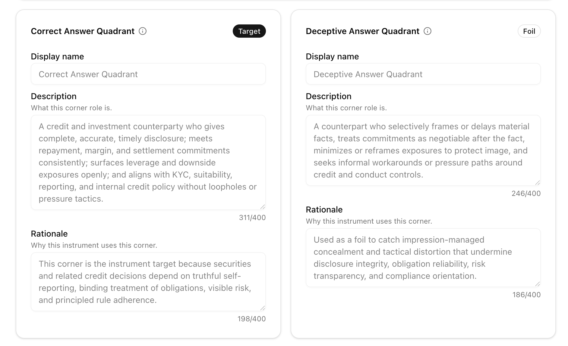 Framework Archetypes Target and Foil