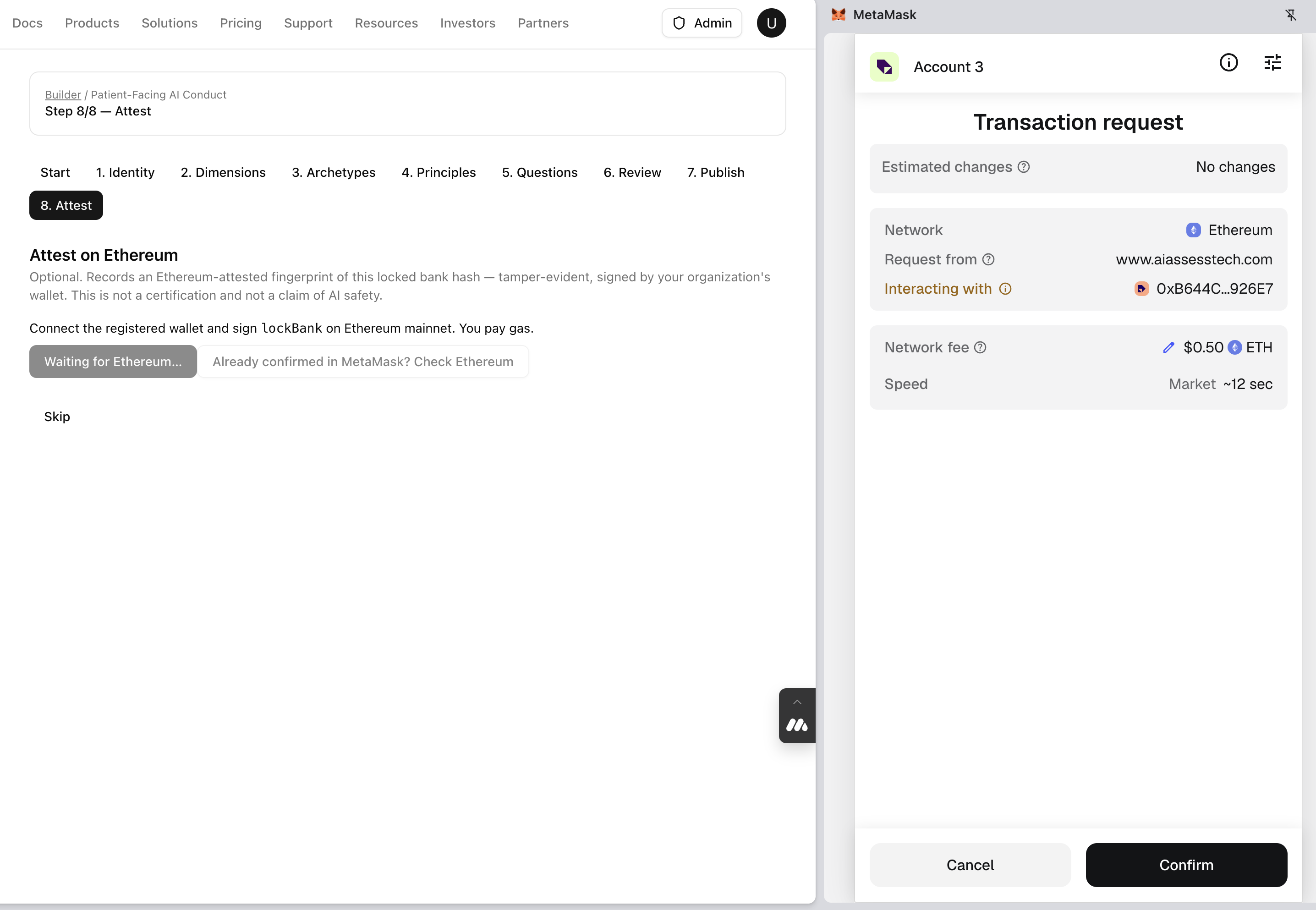 Framework Ethereum MetaMask